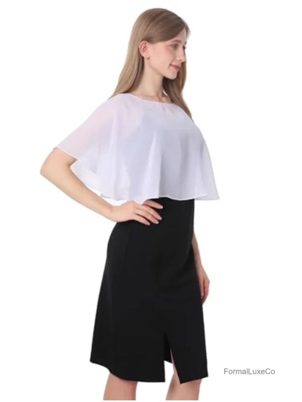Chiffon Capelet for Women Evening Dress Shawl Bridesmaid Wrap